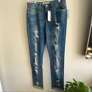 SL8 skinny cuffed jeans